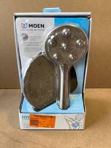 lot 88 image: MOEN HydroRoller Massage 3-Spray 7.5 in. Dual Handheld Shower Head with Body Spray in Spot Resist Brushed Nickel