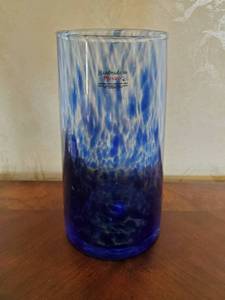 lot 138 image: Handmade blue glass vase