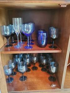 lot 145 image: Collection of blue glassware