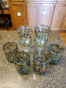 lot 167 image: Handblown confetti glassware