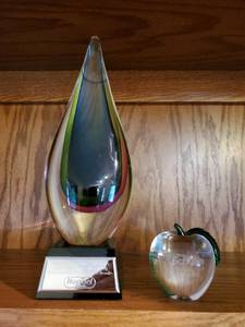 lot 184 image: 2 glass awards