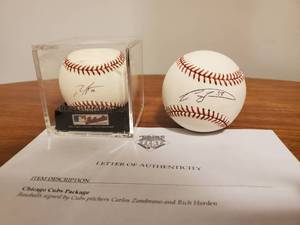 lot 275 image: Carlos Zambrano And Rich Harden Signed Baseball
