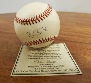 lot 281 image: Barry Bonds Signed Baseball