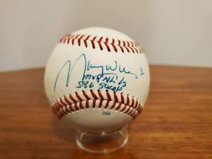 lot 307 image: Maury Wills Signed Baseball