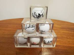 lot 382 image: Collection OF Six Signed Golf balls