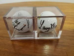 lot 386 image: Two Signed Golf balls