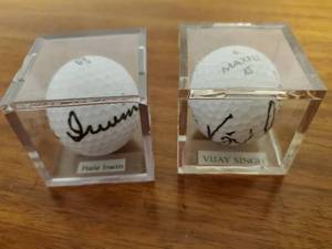 lot 387 image: Two Signed Golf balls