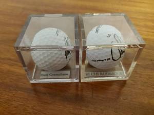lot 388 image: Two Signed Golf balls