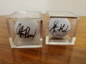lot 389 image: Two Signed Golf balls