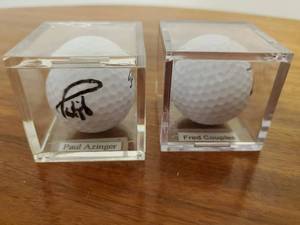 lot 391 image: Two Signed Golf balls