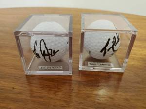 lot 395 image: Two Signed Golf balls