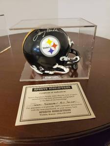 lot 19 image: Terry Bradshaw Signed Pittsburgh Steelers Mini Helmet