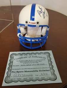 lot 22 image: Peyton Manning Signed Indianapolis Colts Mini Helmet