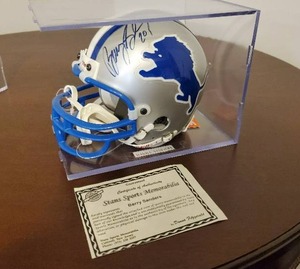 lot 23 image: Barry Sanders Signed Detroit Lions Mini Helmet