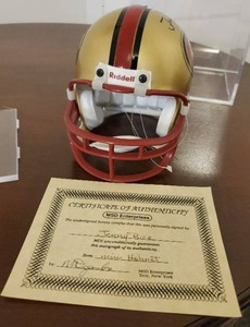 lot 26 image: Jerry Rice Signed San Francisco 49ers Mini Helmet