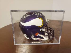 lot 50 image: Alan Page Signed Minnesota Vikings Mini Helmet