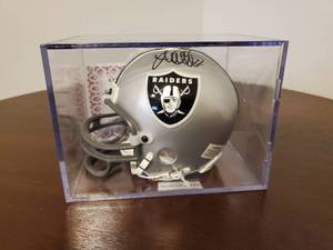lot 62 image: Marcus Allen LA Raiders Signed Mini Helmet
