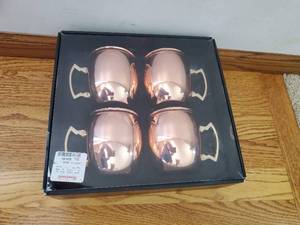 lot 215 image: Copper Moscow Mule mugs