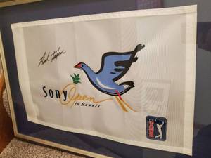 lot 410 image: Brad Faxon Signed Sony Open Championship Pin Flag
