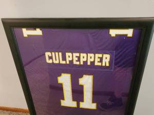 lot 411 image: Framed Dante Culpepper Jersey #11