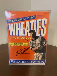 lot 96 image: Tom Lehman Signed Wheaties Box