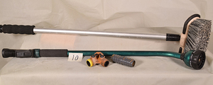 lot 10 image: Adjustable Nozzle Hose Wand, Brush Hose Wand, Hose Connector & Hose Splitter