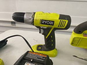 lot 61 image: Set of Ryobi tools and accessories. Includes everything pictured.