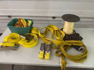 lot 62 image: Towing and hauling tools. Includes everything pictured.