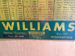 lot 48 image: Williams Quality Steel Minneapolis Tin Sign