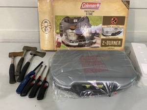 lot 204 image: New in Box Coleman Stove, Lighters, Hatchets,