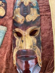 lot 128 image: Wood Masks for Wall Art