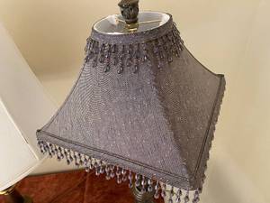 lot 132 image: Shadowbox Table and 2 Lamps