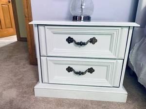 lot 35 image: Two White Nightstands