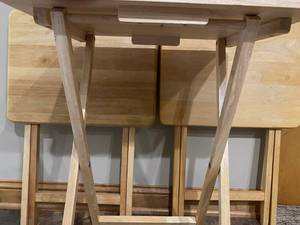 lot 327 image: Wood Tray Tables