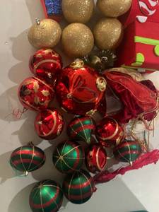 lot 234A image: Red Tree Decorations