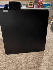 lot 108 image: Black Card Table and 6 matching folding chairs