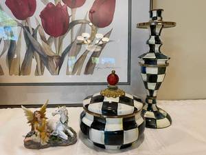 lot 358 image: Home Decor Group with Mackenzie Childs - Reds, Blacks, Golds