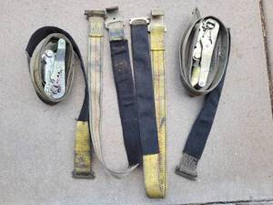 lot 13 image: Two 2 In. X 16 Ft. E-Track Tie Down Rachet Straps and Two 6 FT E-Track Straps