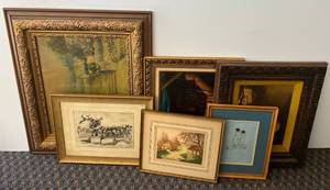 lot 105 image: Group Of Vintage Misc. Ornate Picture Frames