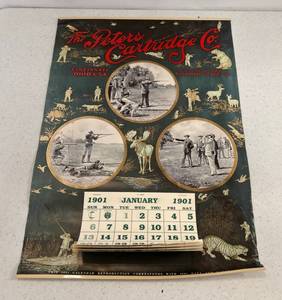 lot 115 image: 1991 Peters Cartridge Co. 1901 Reproduction Calendar Corresponds With 1991 Days And Dates