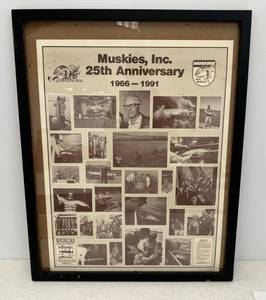 lot 146 image: Vintage Muskies, Inc. 25th Anniversary Poster In Frame
