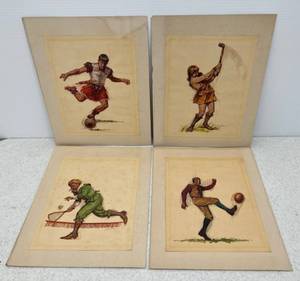 lot 149 image: Group Of Vintage 1967 Wasusau Paper Mill Sports Illustrations By Jacobson
