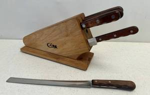 lot 81 image: Group Of 5 Case Cutting Knives With Wooden Holder