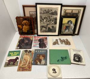 lot 92 image: Group Of Vintage Dog Books And More