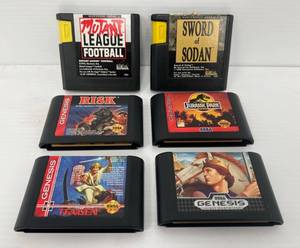 lot 156 image: Group Of Zvintage Sega Genesis Games Including Sword Of Sodan, Risk, Mutant League Football And More