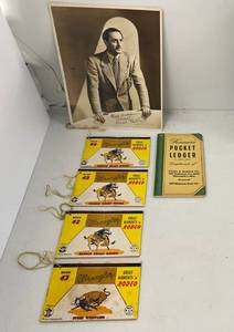 lot 173 image: Group Including Vintage Wrangler Jeans Great Moments In Rodeo Mini Comic Books And More