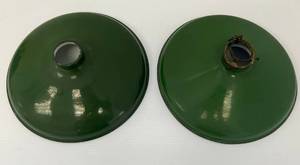 lot 184 image: Vintage Enameled Industrial Light Shades