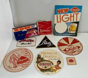 lot 187 image: Group Of Vintage Beer Advertising And Camel Cigarettes Auto Shade