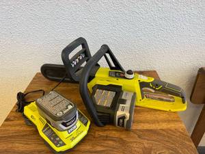 Ryobi 10 Cordless Chain Saw with Charger & 2 Batteries