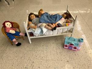 Dolls & Doll Bed